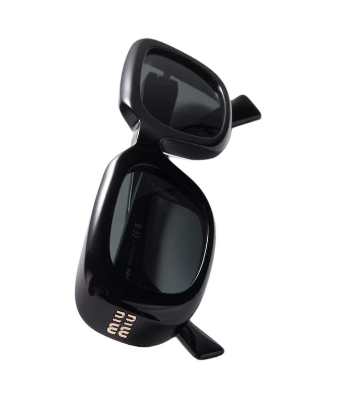 MIU MIU Черные пластиковые солнцезащитные очки, фото 4