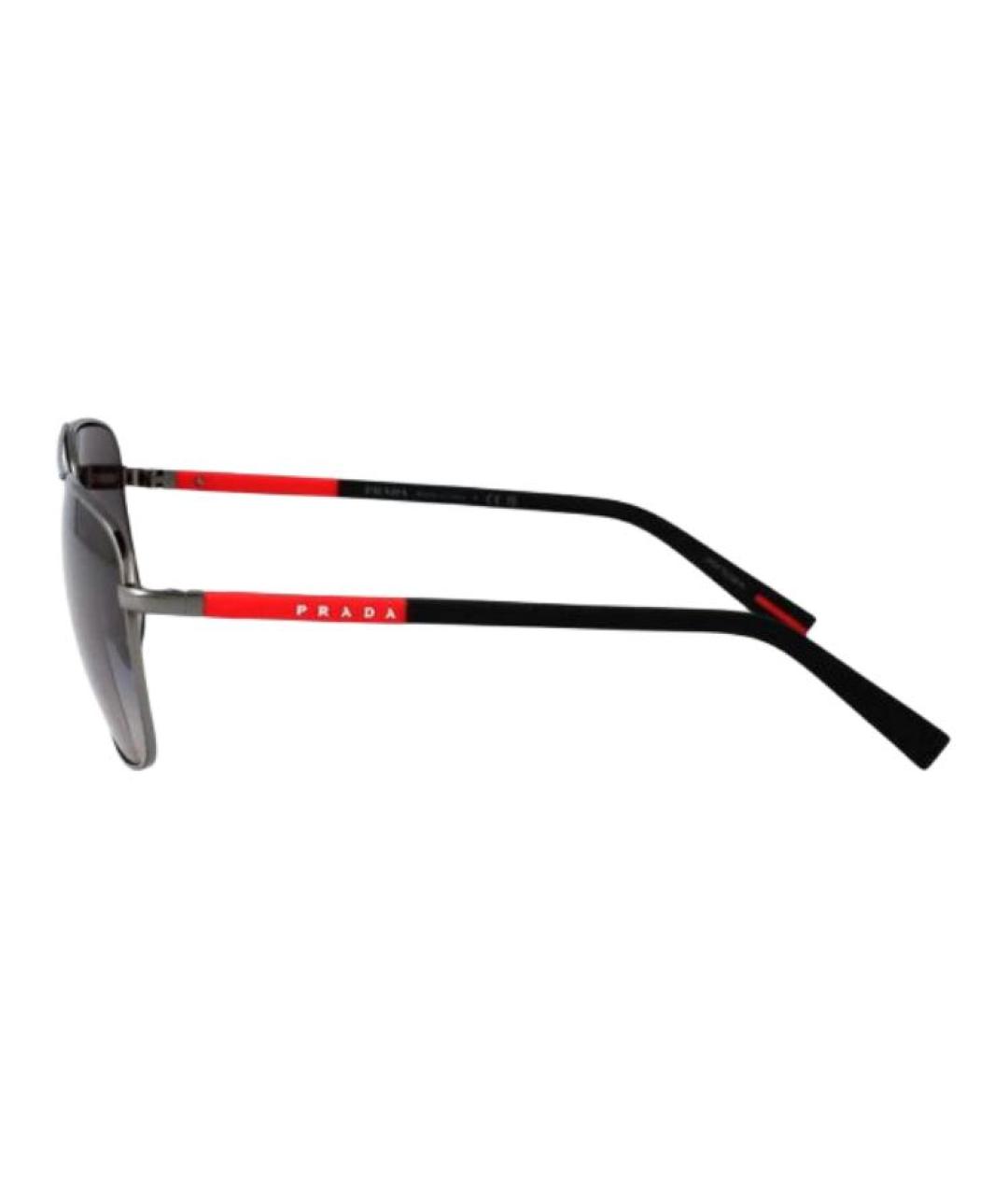 PRADA Черные металлические солнцезащитные очки, фото 3