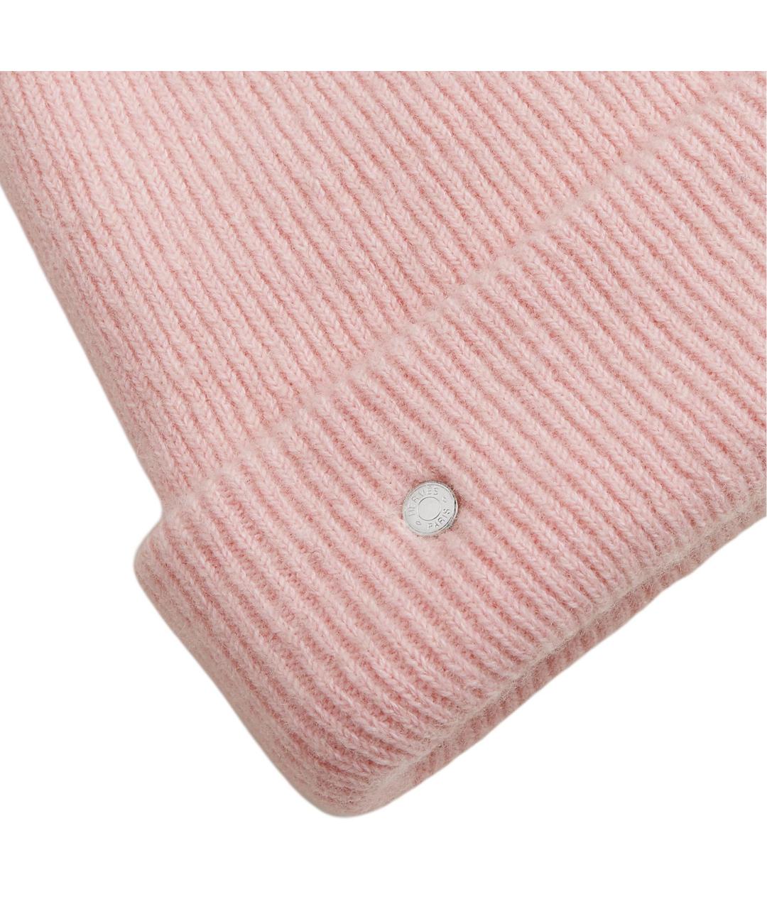 HERMES Розовая шерстяная шапка, фото 2