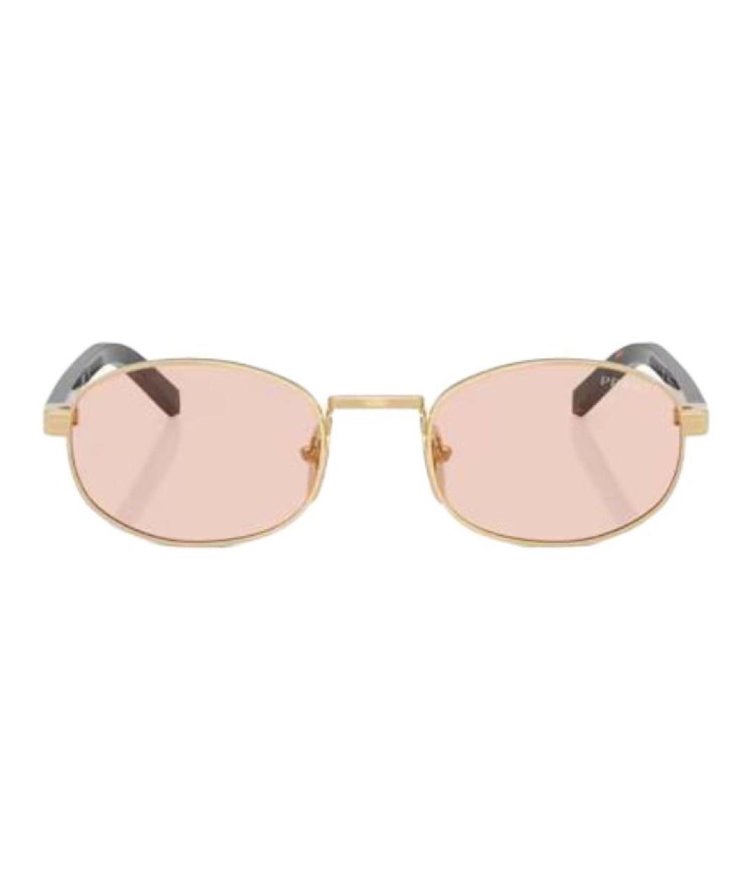 PRADA Золотые металлические солнцезащитные очки, фото 2