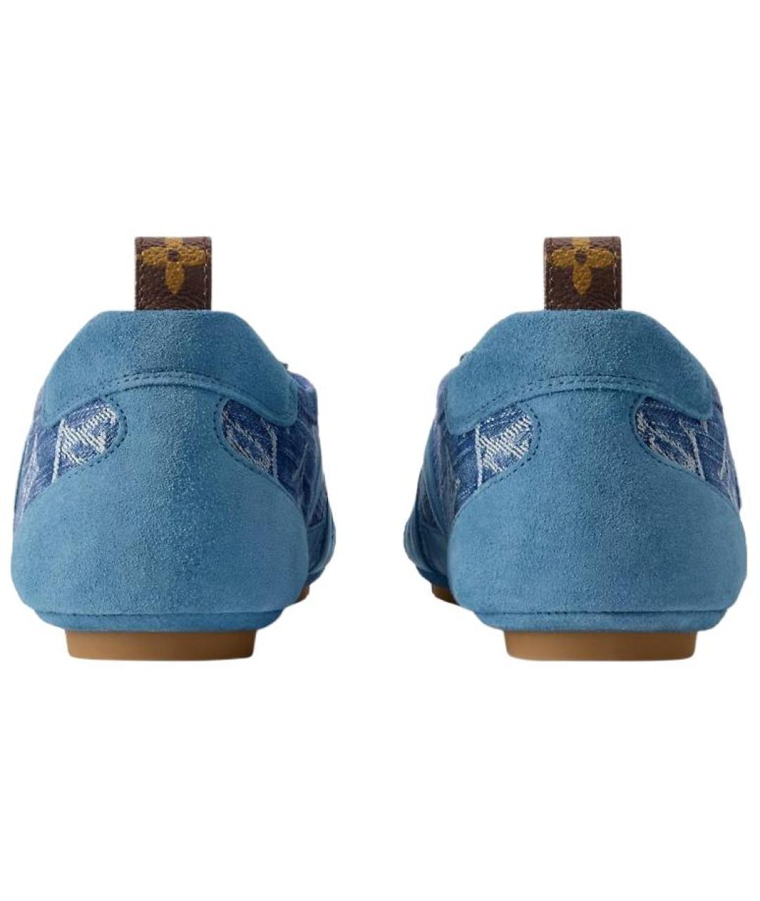 LOUIS VUITTON Синие кожаные кроссовки, фото 4