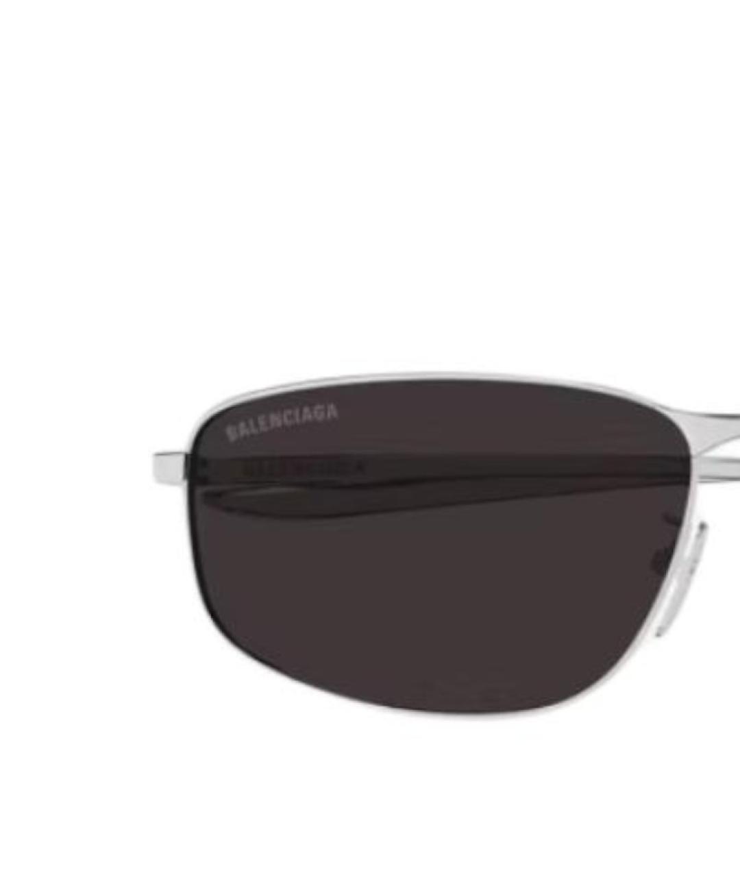 BALENCIAGA Серебряные металлические солнцезащитные очки, фото 3