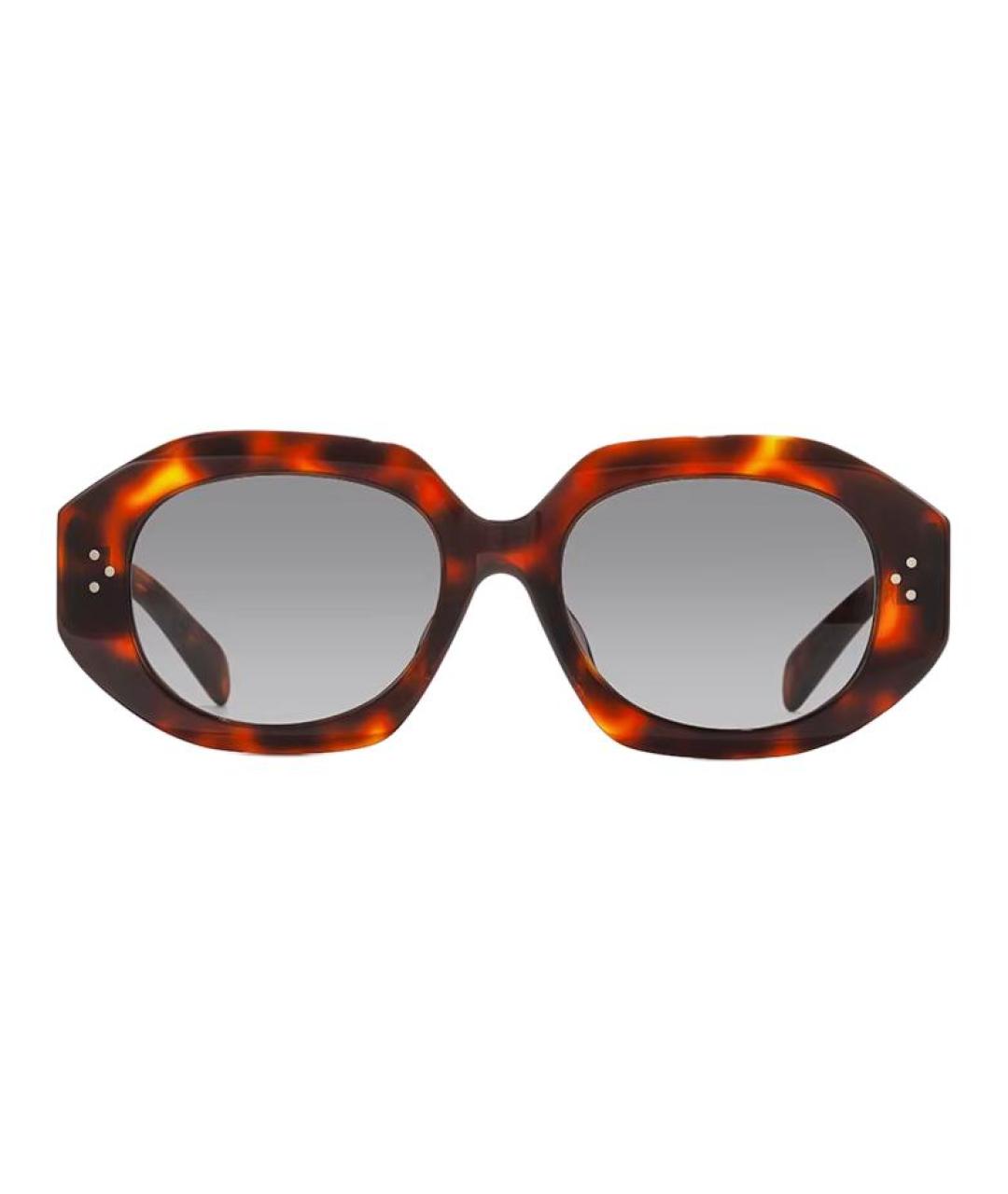 CELINE Коричневые пластиковые солнцезащитные очки, фото 2