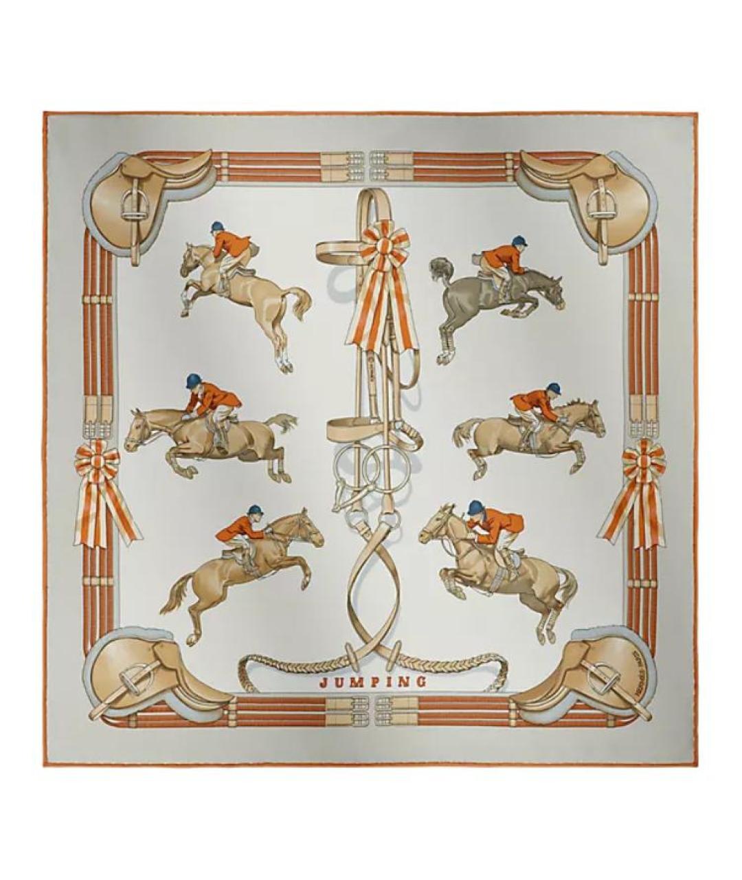 HERMES Мульти шелковый шарф, фото 1