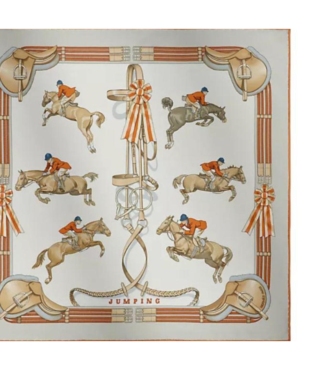 HERMES Мульти шелковый шарф, фото 2