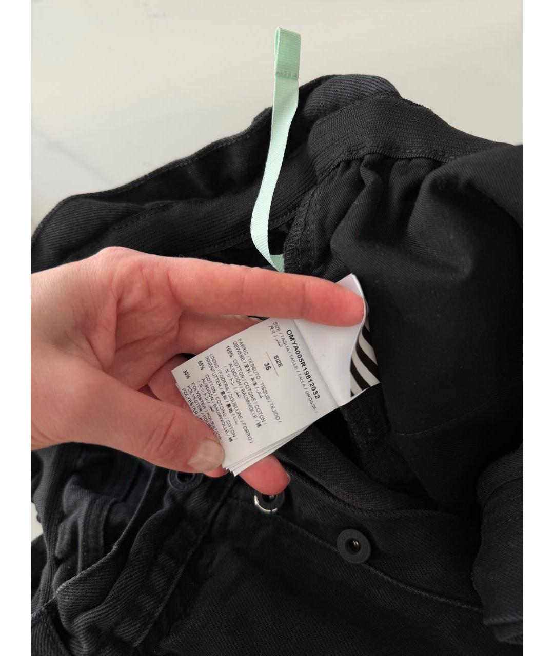 OFF-WHITE Черные хлопковые джинсы, фото 7