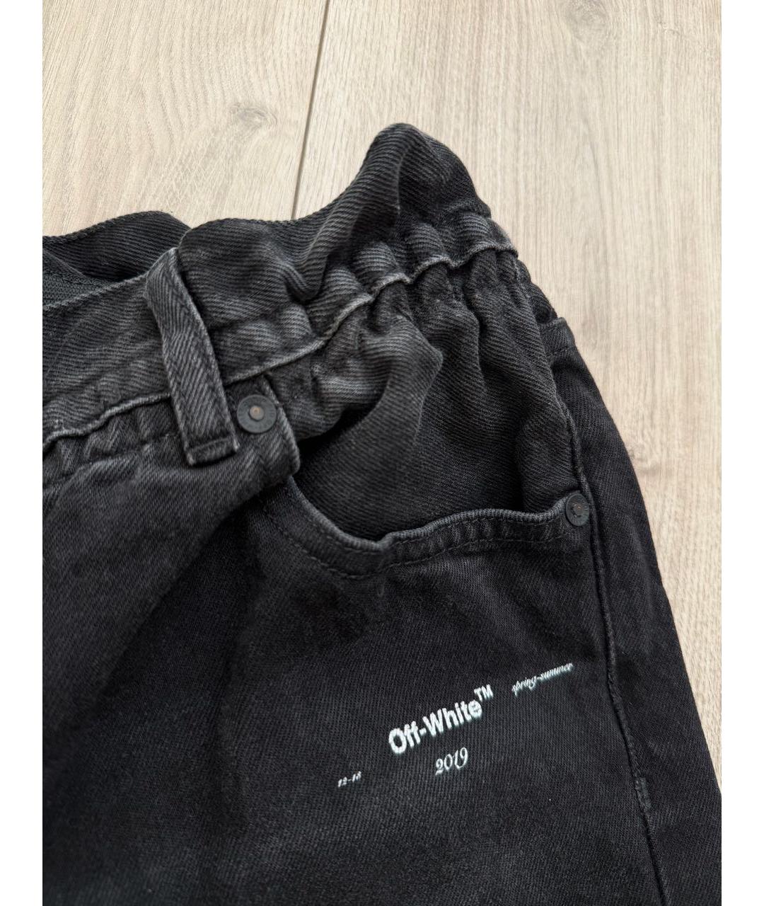 OFF-WHITE Черные хлопковые джинсы, фото 8