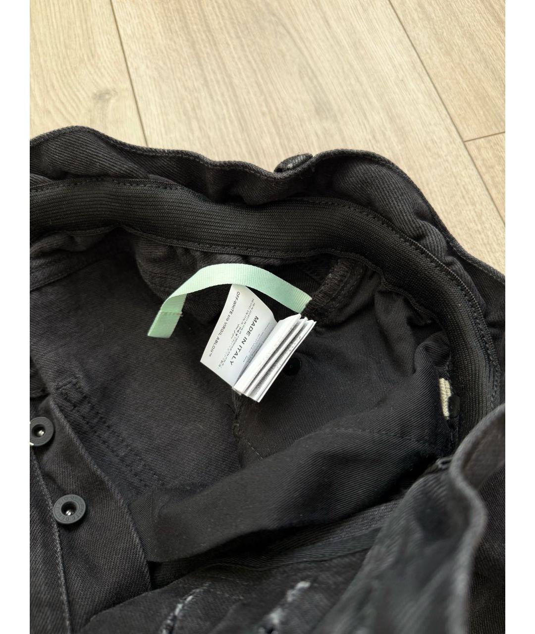 OFF-WHITE Черные хлопковые джинсы, фото 4