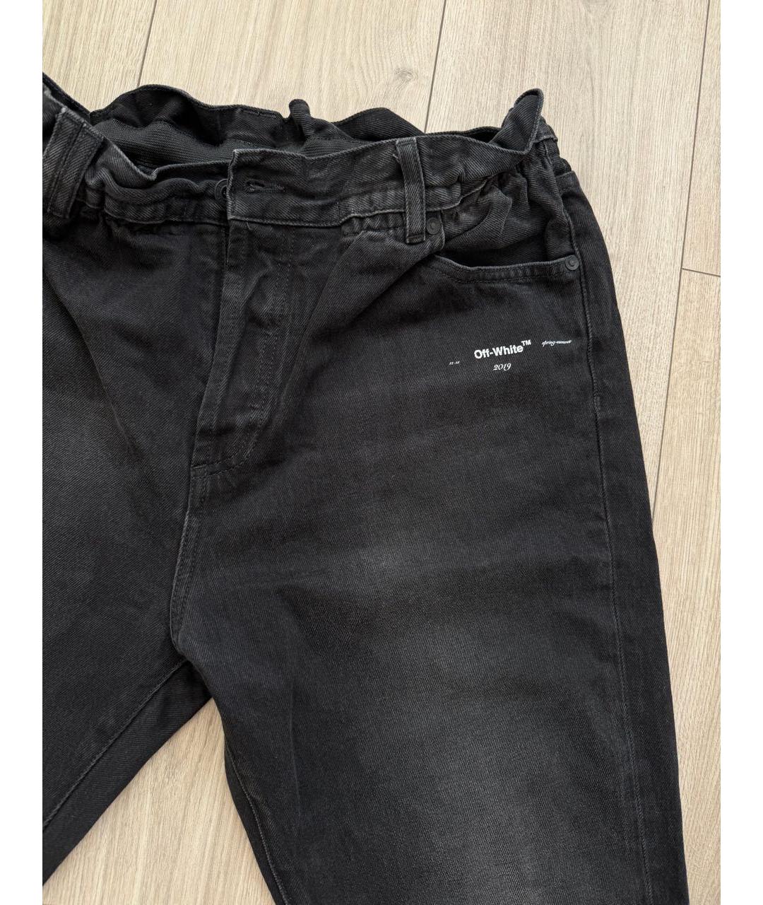 OFF-WHITE Черные хлопковые джинсы, фото 2