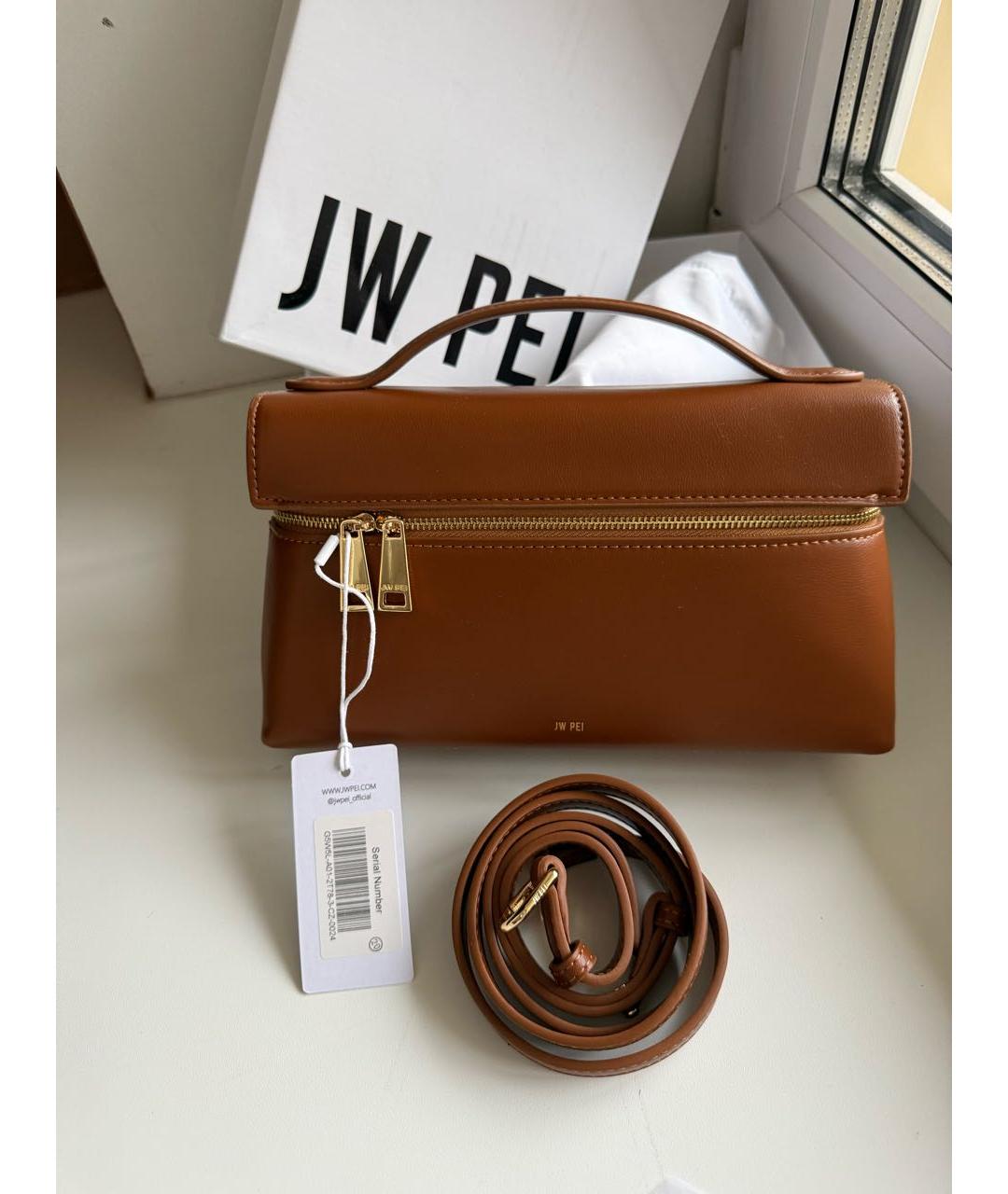JW PEI Коричневая сумка через плечо из искусственной кожи, фото 4