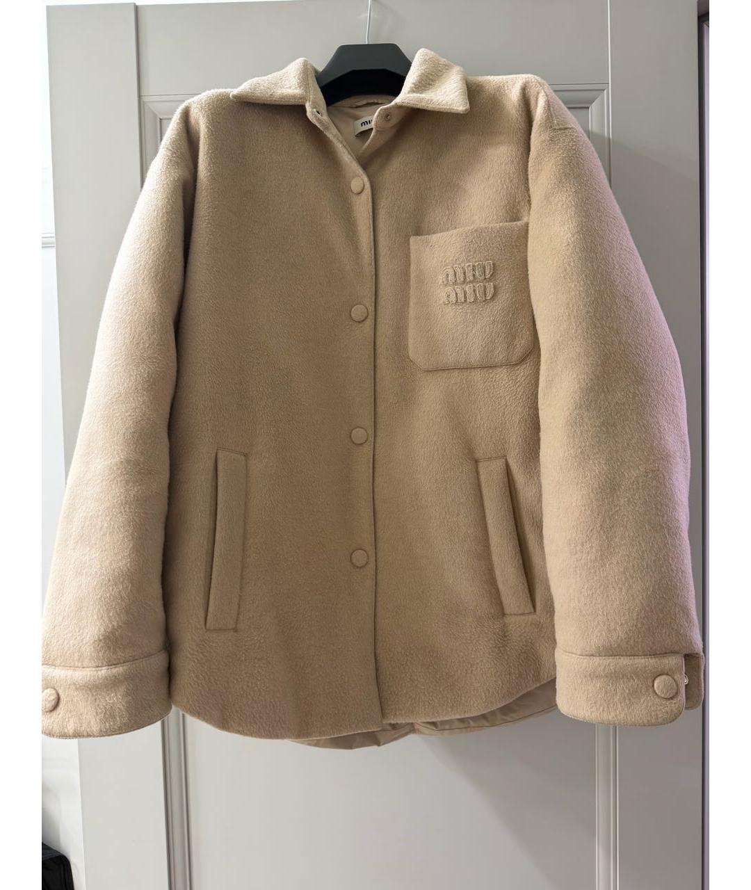 MIU MIU Бежевая кашемировая куртка, фото 9