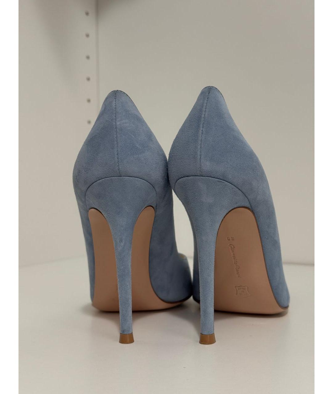 GIANVITO ROSSI Голубые замшевые туфли, фото 4