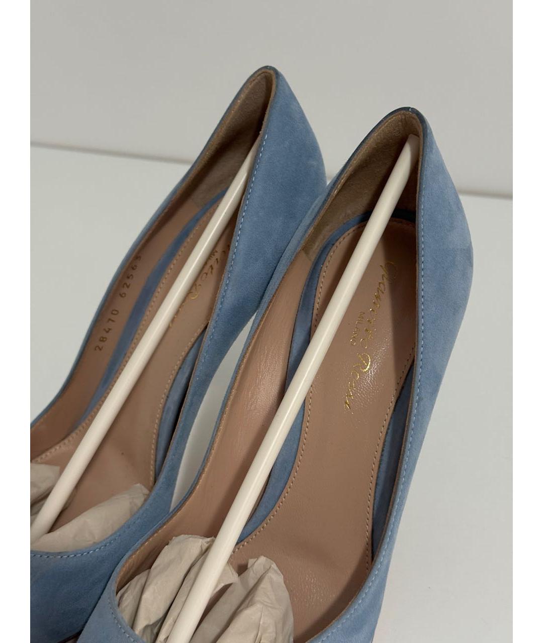 GIANVITO ROSSI Голубые замшевые туфли, фото 5