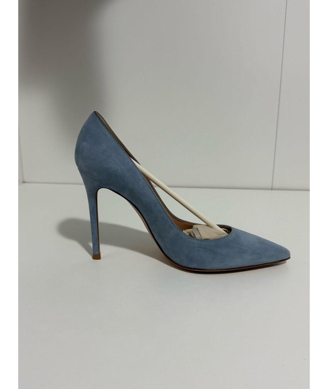 GIANVITO ROSSI Голубые замшевые туфли, фото 6