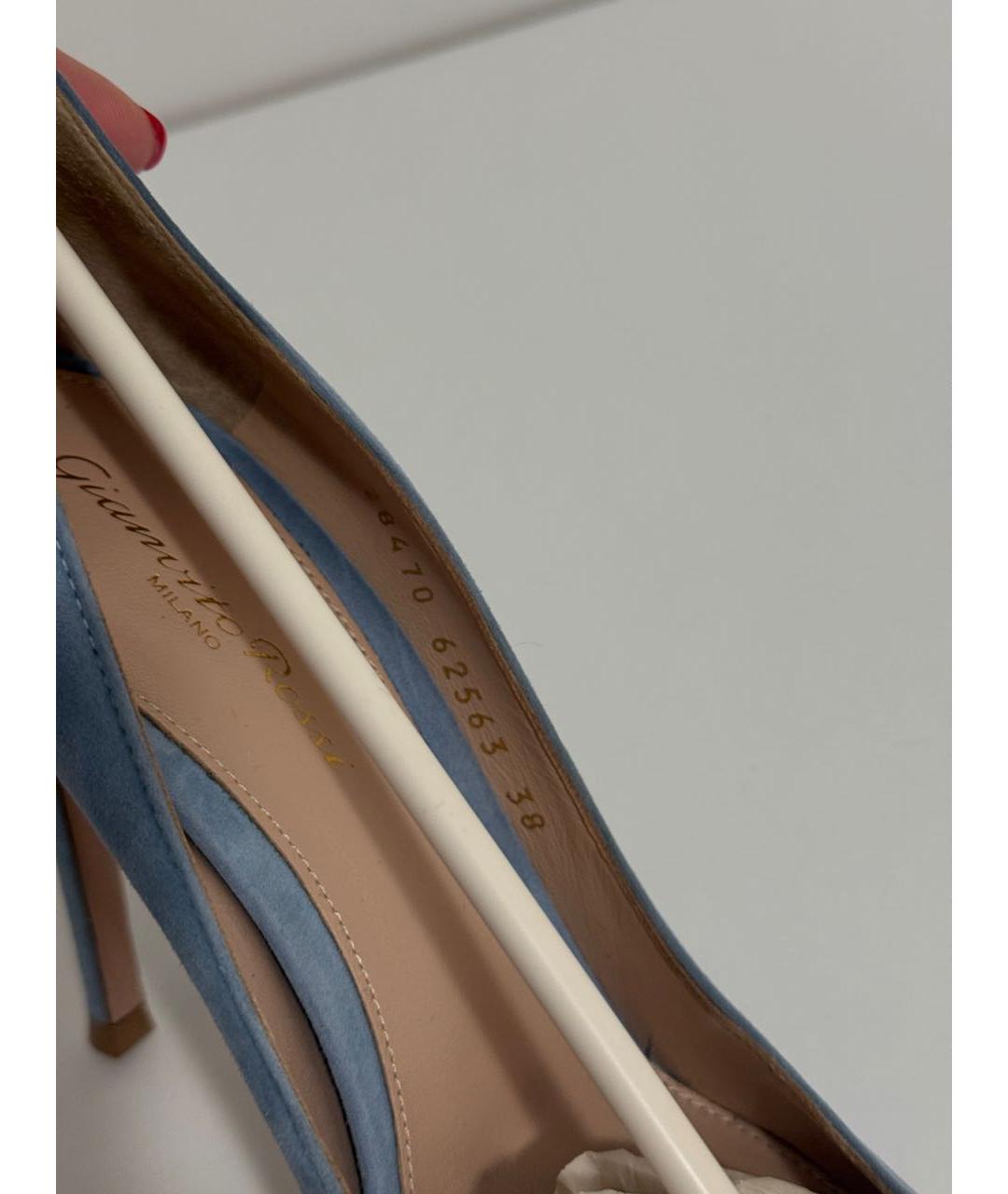 GIANVITO ROSSI Голубые замшевые туфли, фото 2