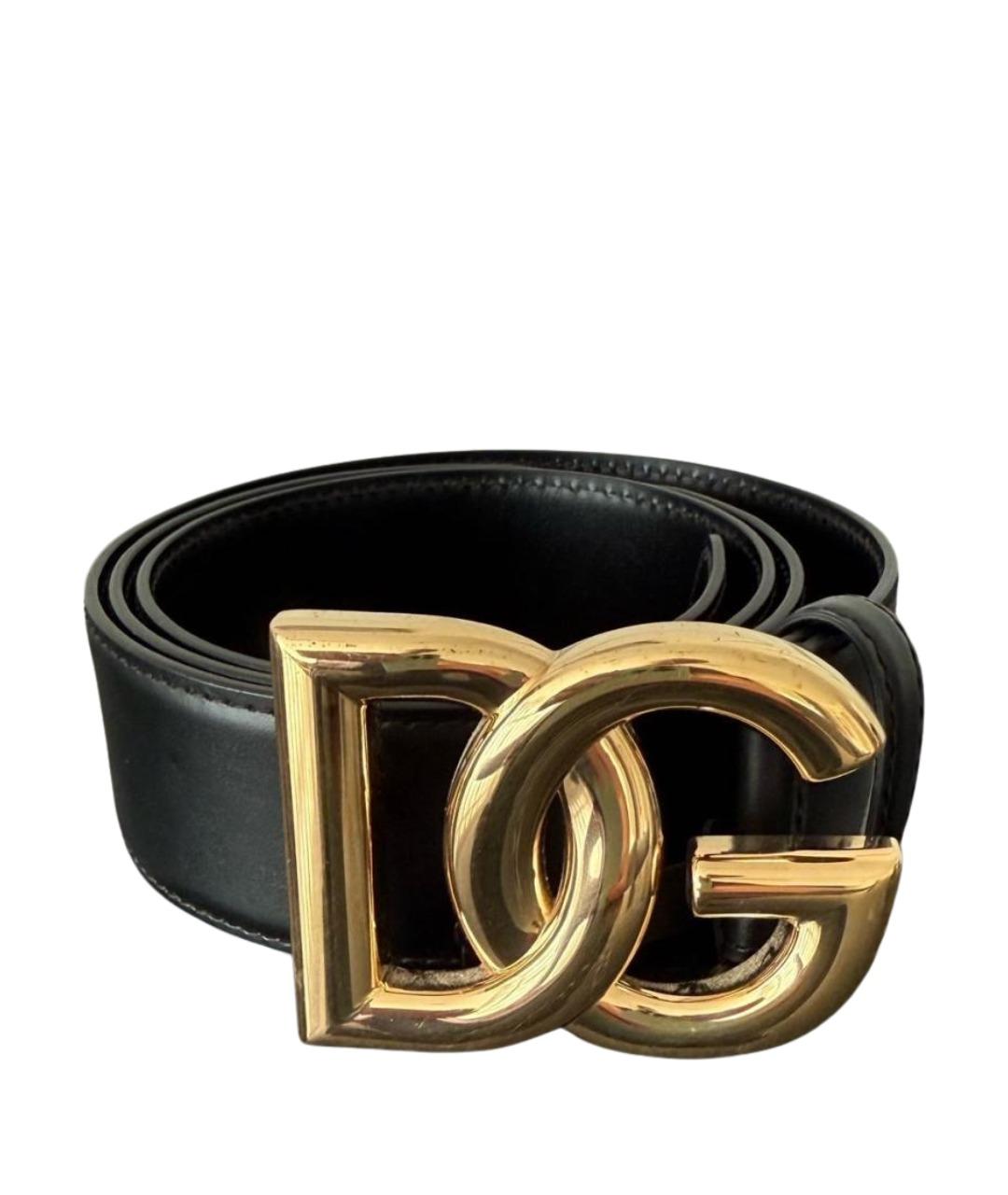 DOLCE&GABBANA Черный кожаный ремень, фото 1