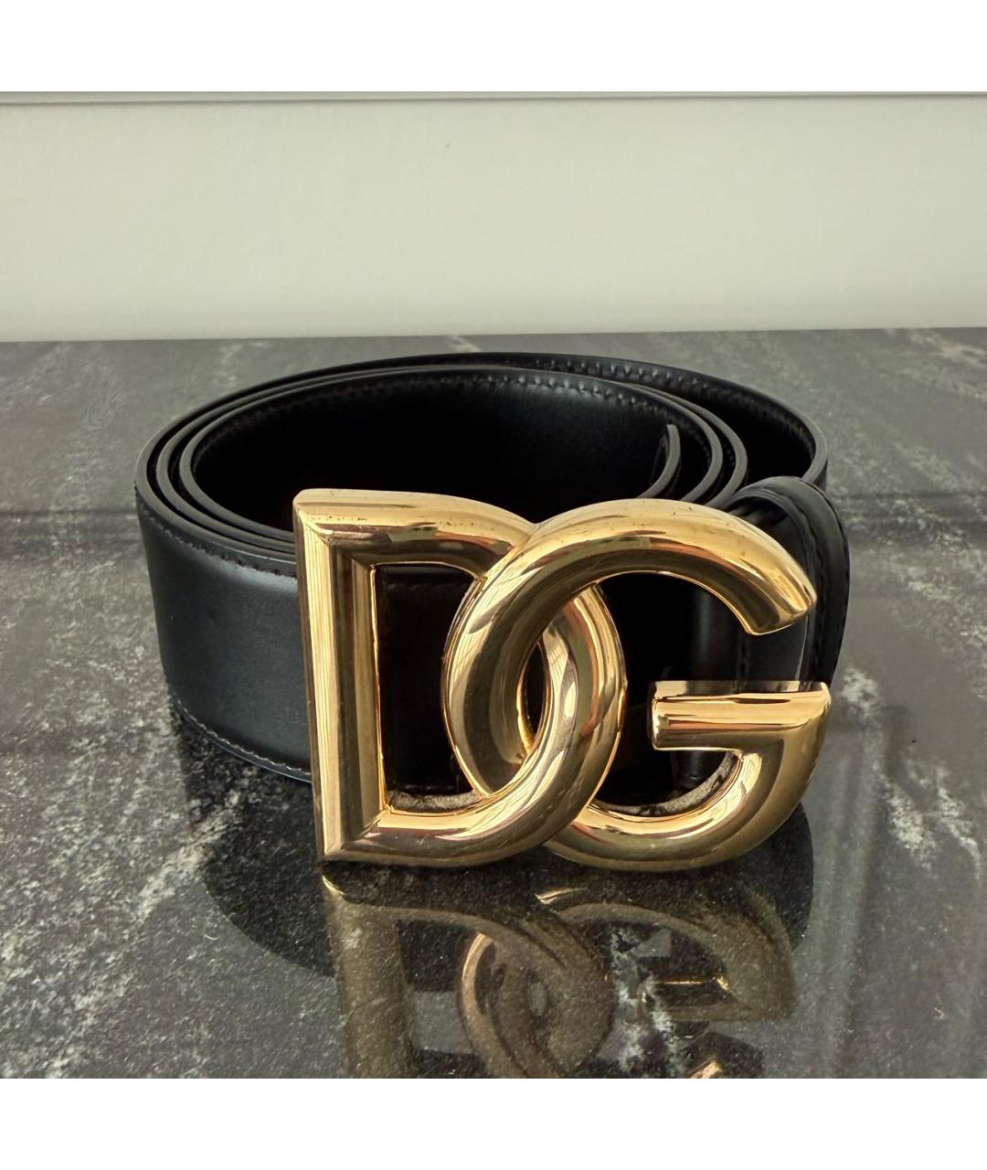 DOLCE&GABBANA Черный кожаный ремень, фото 6