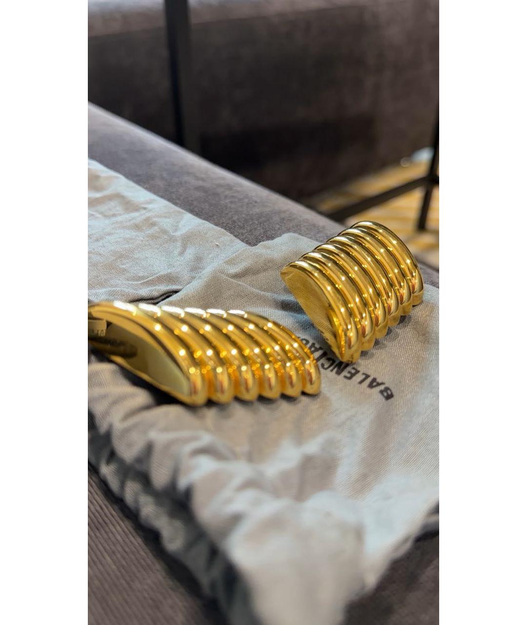 BALENCIAGA Золотые металлические серьги, фото 3