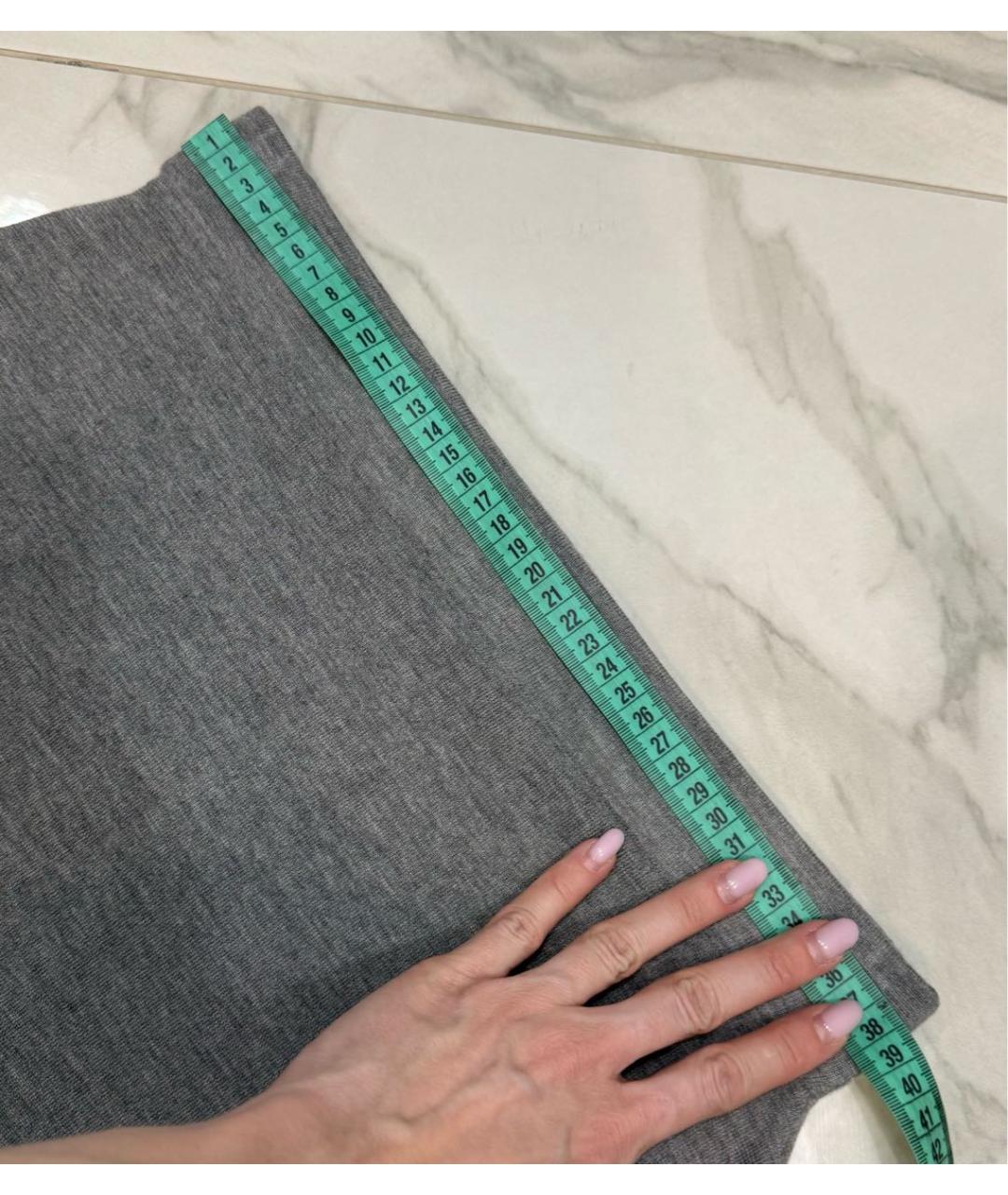 MAX MARA Серая шерстяная юбка миди, фото 7