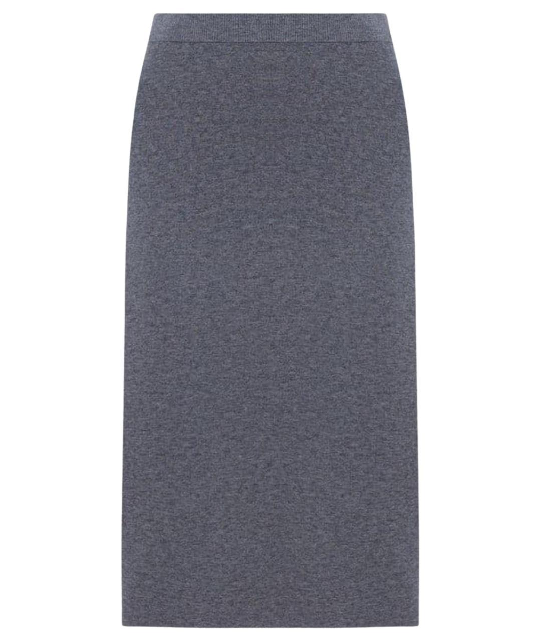 MAX MARA Серая шерстяная юбка миди, фото 1