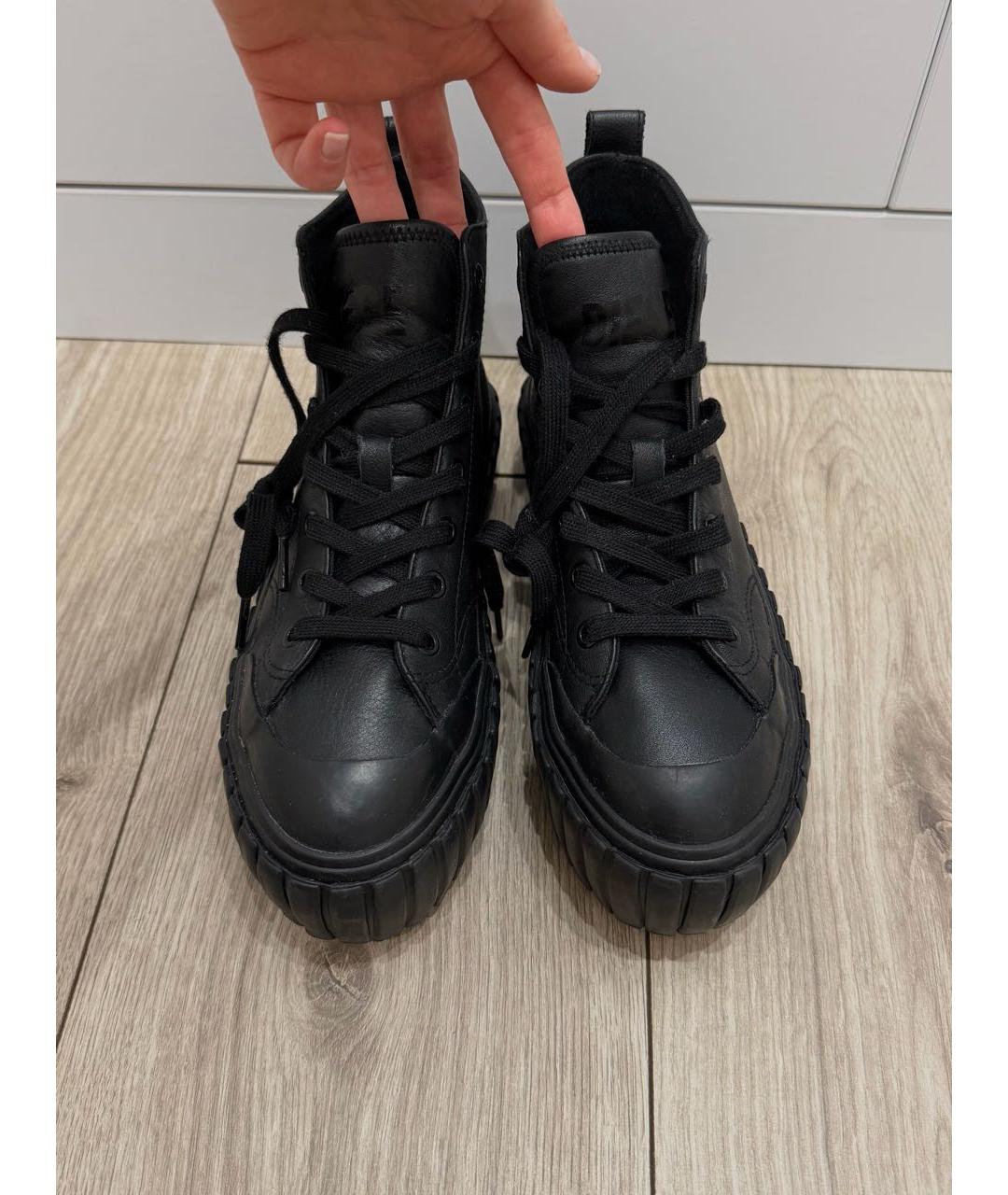 DIESEL Черные кожаные кеды, фото 2