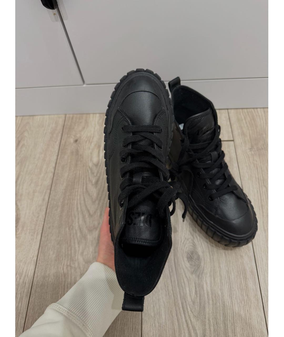 DIESEL Черные кожаные кеды, фото 8