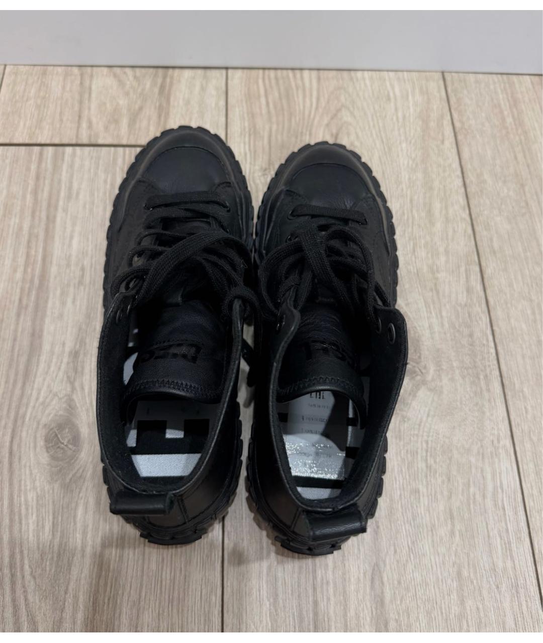 DIESEL Черные кожаные кеды, фото 4