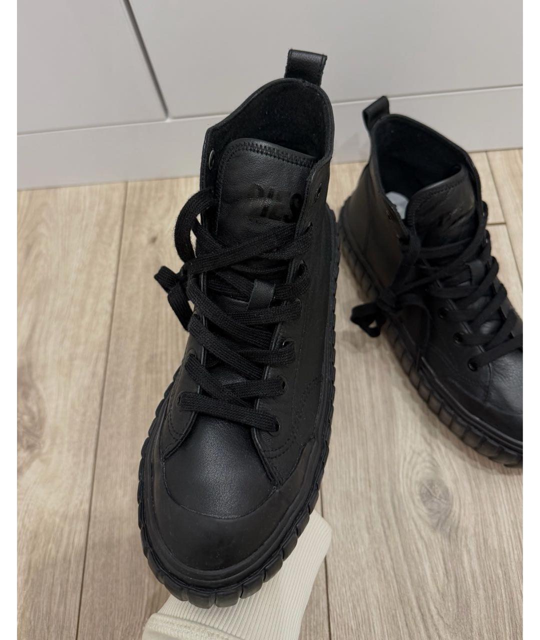 DIESEL Черные кожаные кеды, фото 7