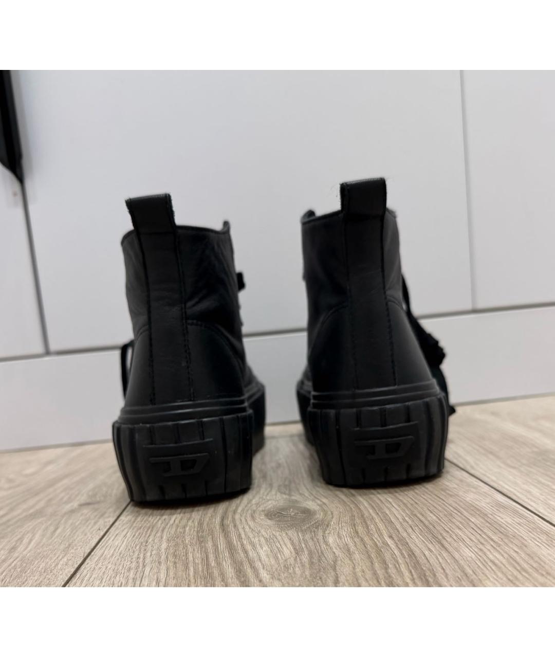 DIESEL Черные кожаные кеды, фото 5