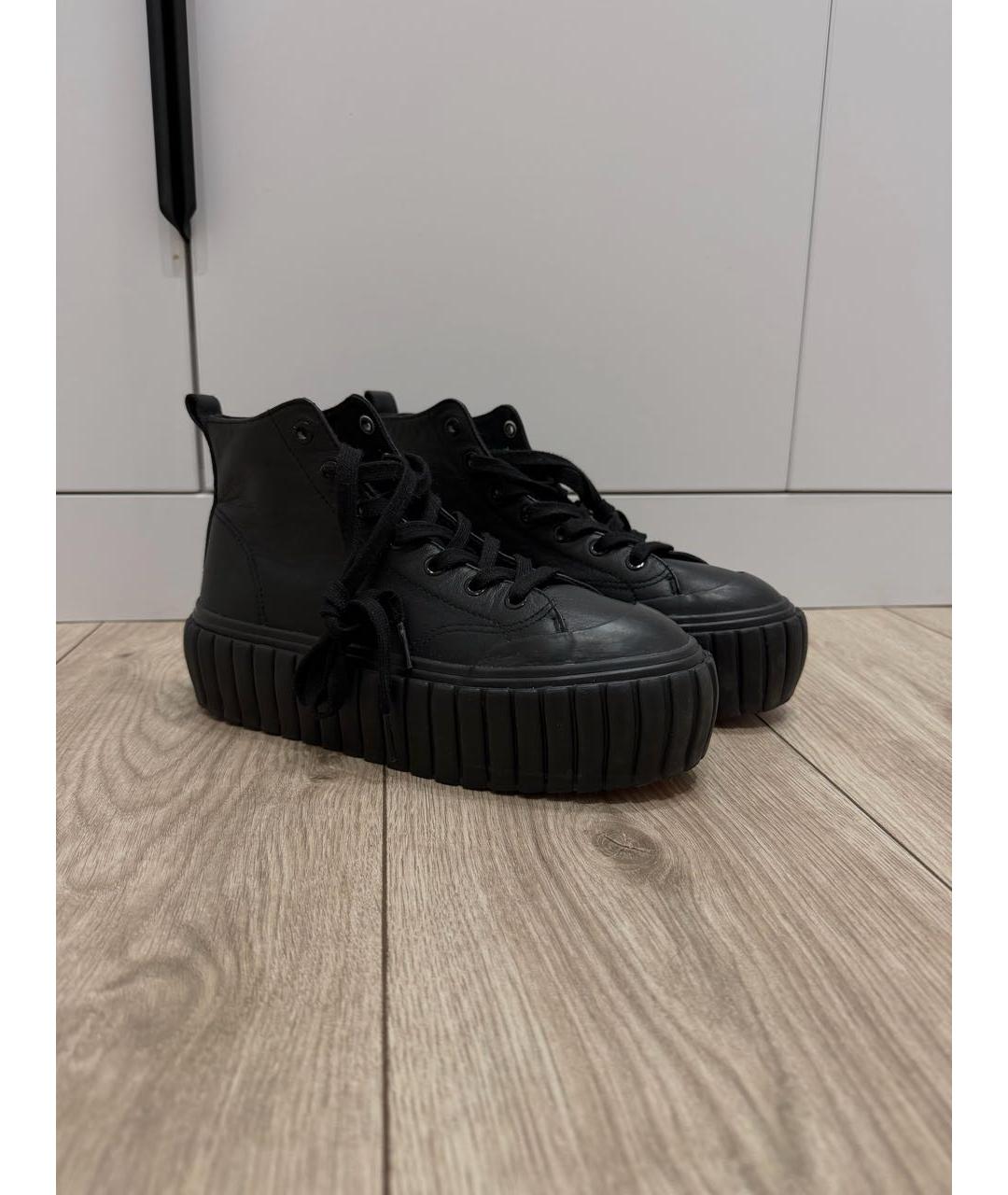 DIESEL Черные кожаные кеды, фото 9