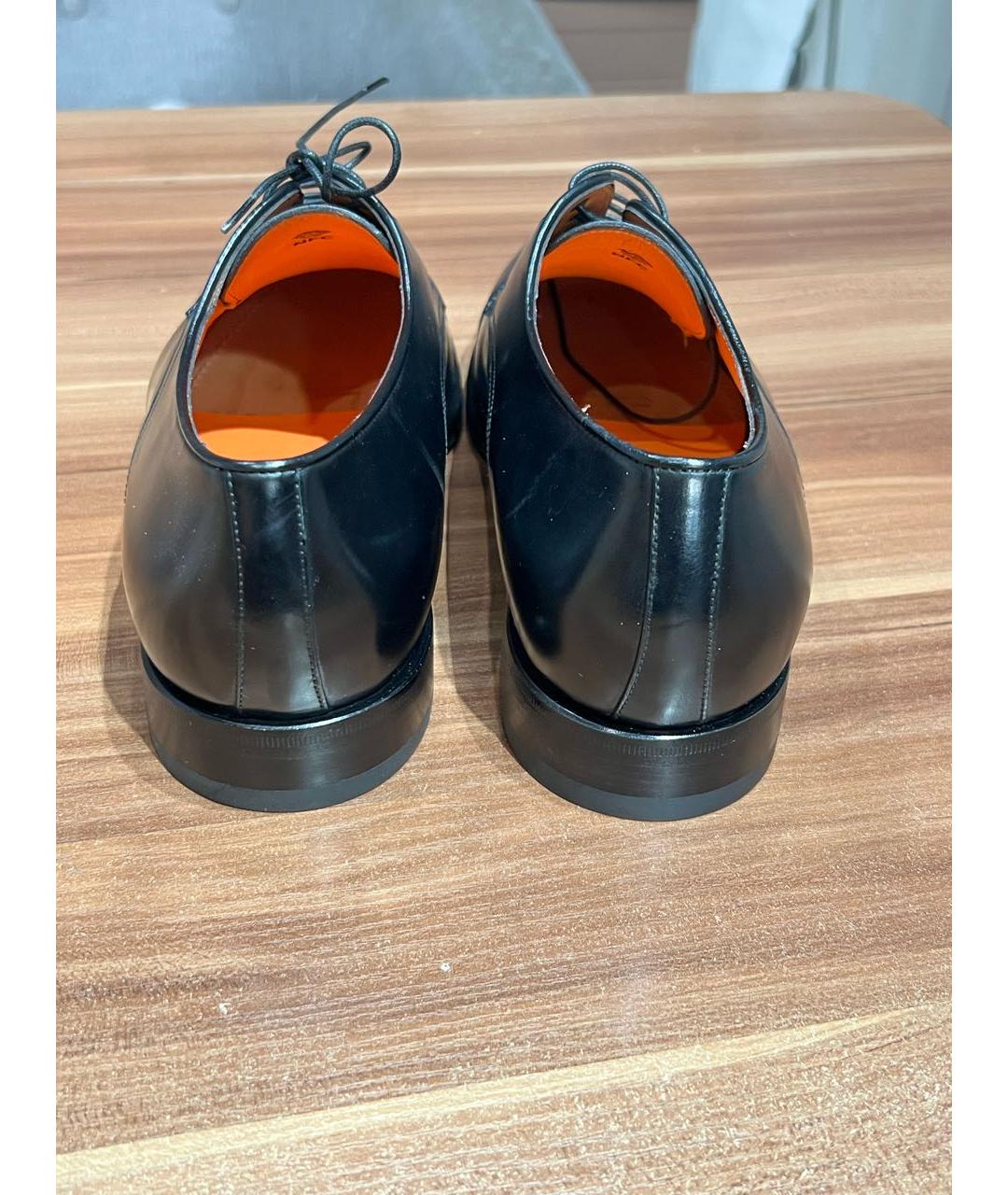SANTONI Черные кожаные туфли, фото 7