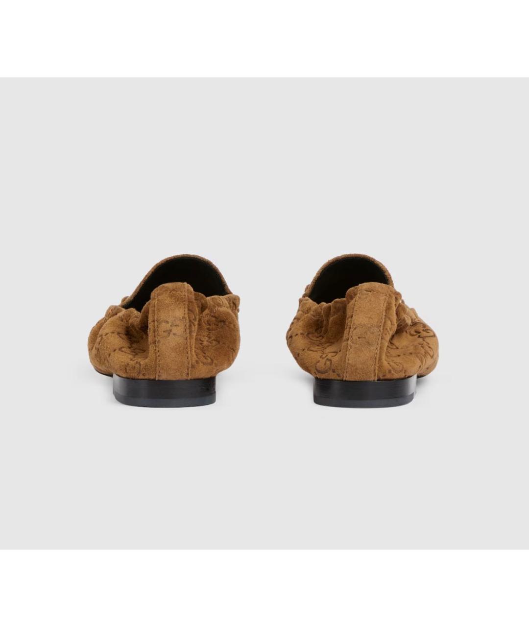 GUCCI Коричневые замшевые мокасины, фото 4