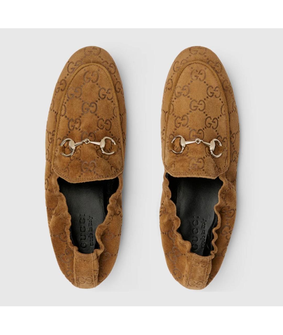 GUCCI Коричневые замшевые мокасины, фото 5