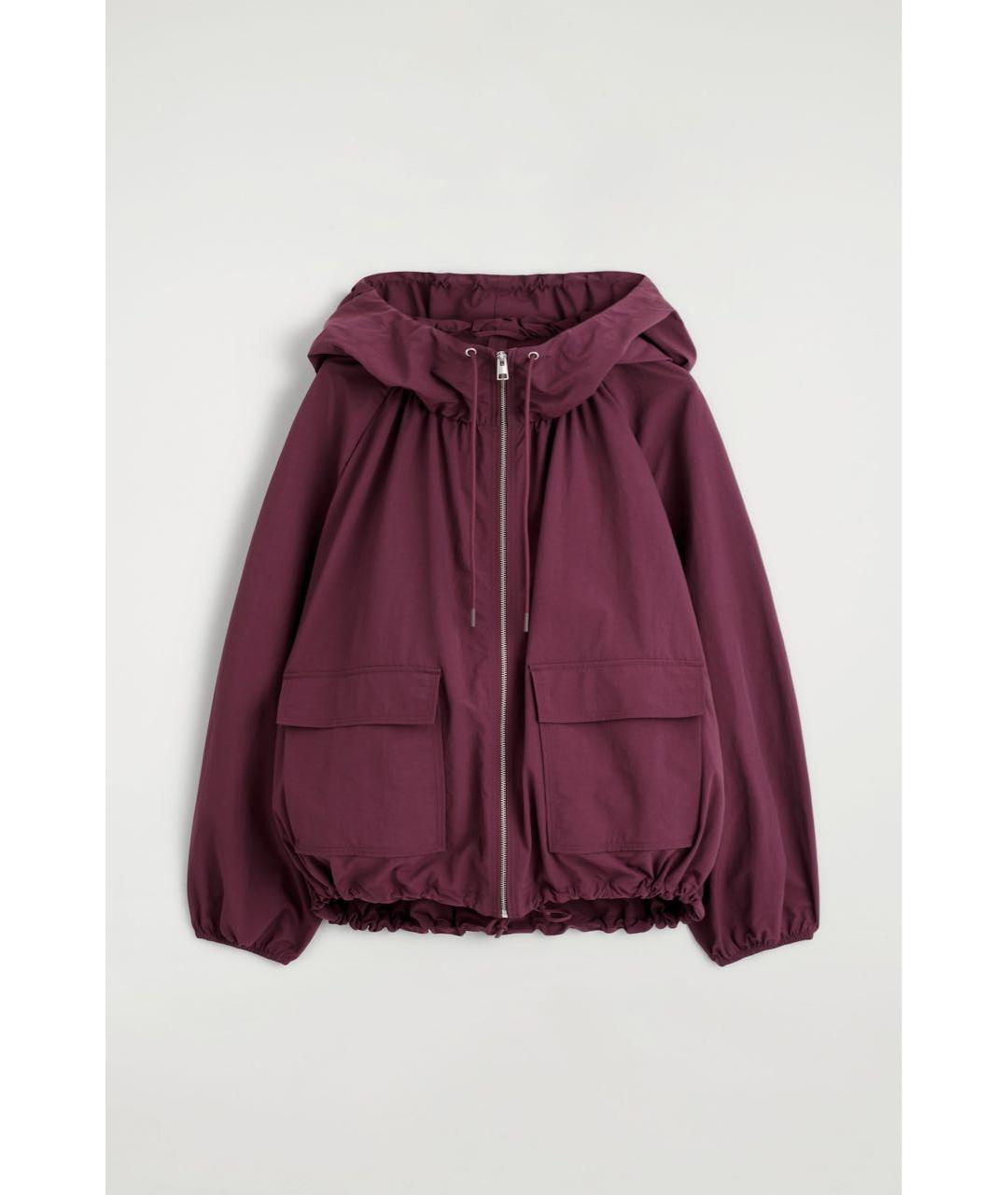 COS Бордовая полиэстеровая куртка, фото 8