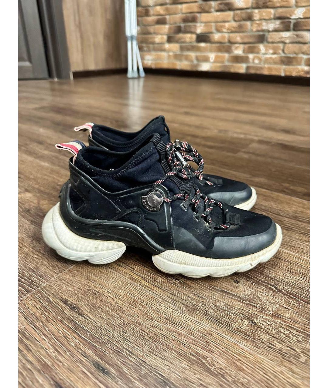 MONCLER Темно-синие текстильные кроссовки, фото 5