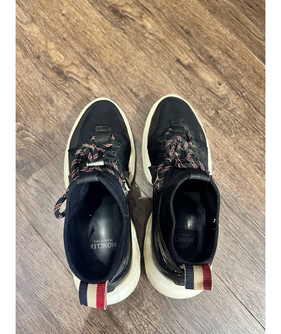 MONCLER Темно-синие текстильные кроссовки, фото 3