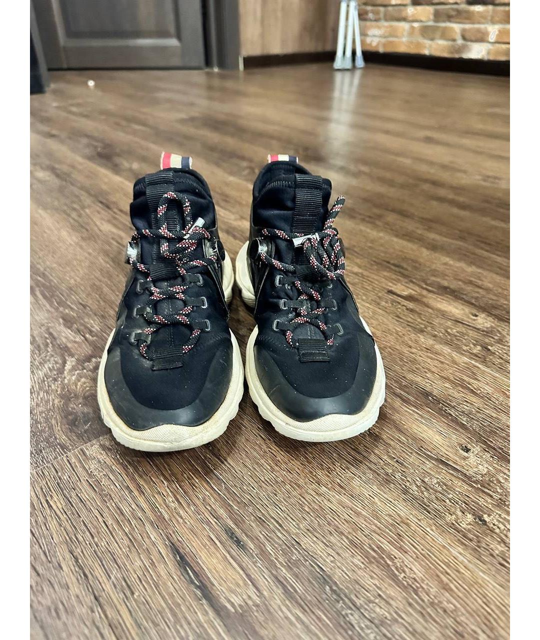 MONCLER Темно-синие текстильные кроссовки, фото 2