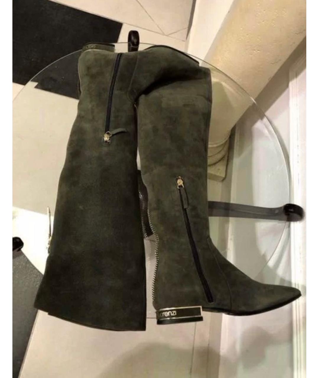 GIAN MARCO LORENZI Хаки замшевые ботфорты, фото 7