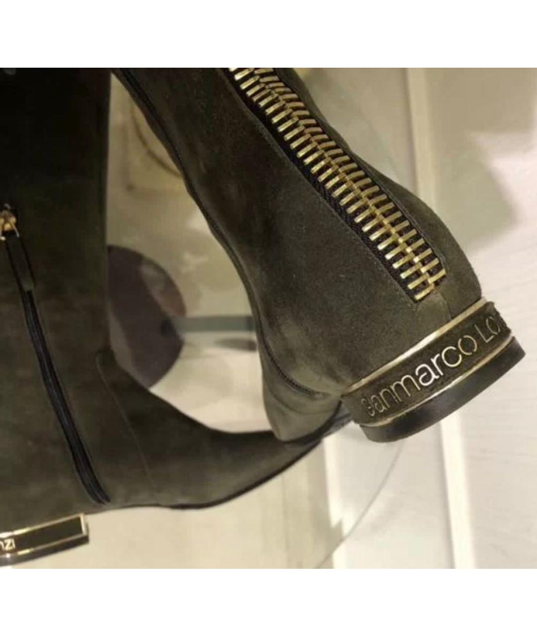 GIAN MARCO LORENZI Хаки замшевые ботфорты, фото 5