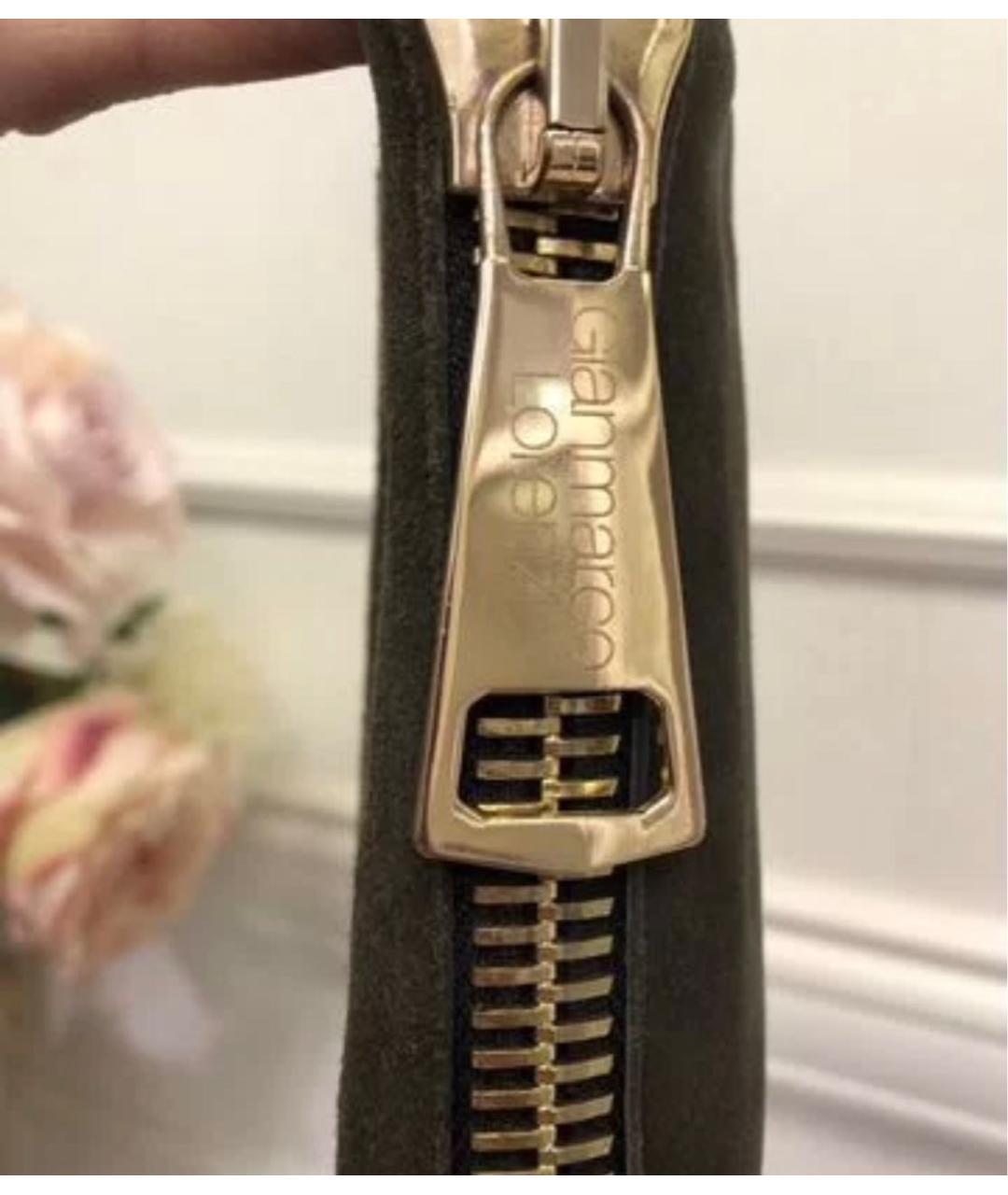 GIAN MARCO LORENZI Хаки замшевые ботфорты, фото 4