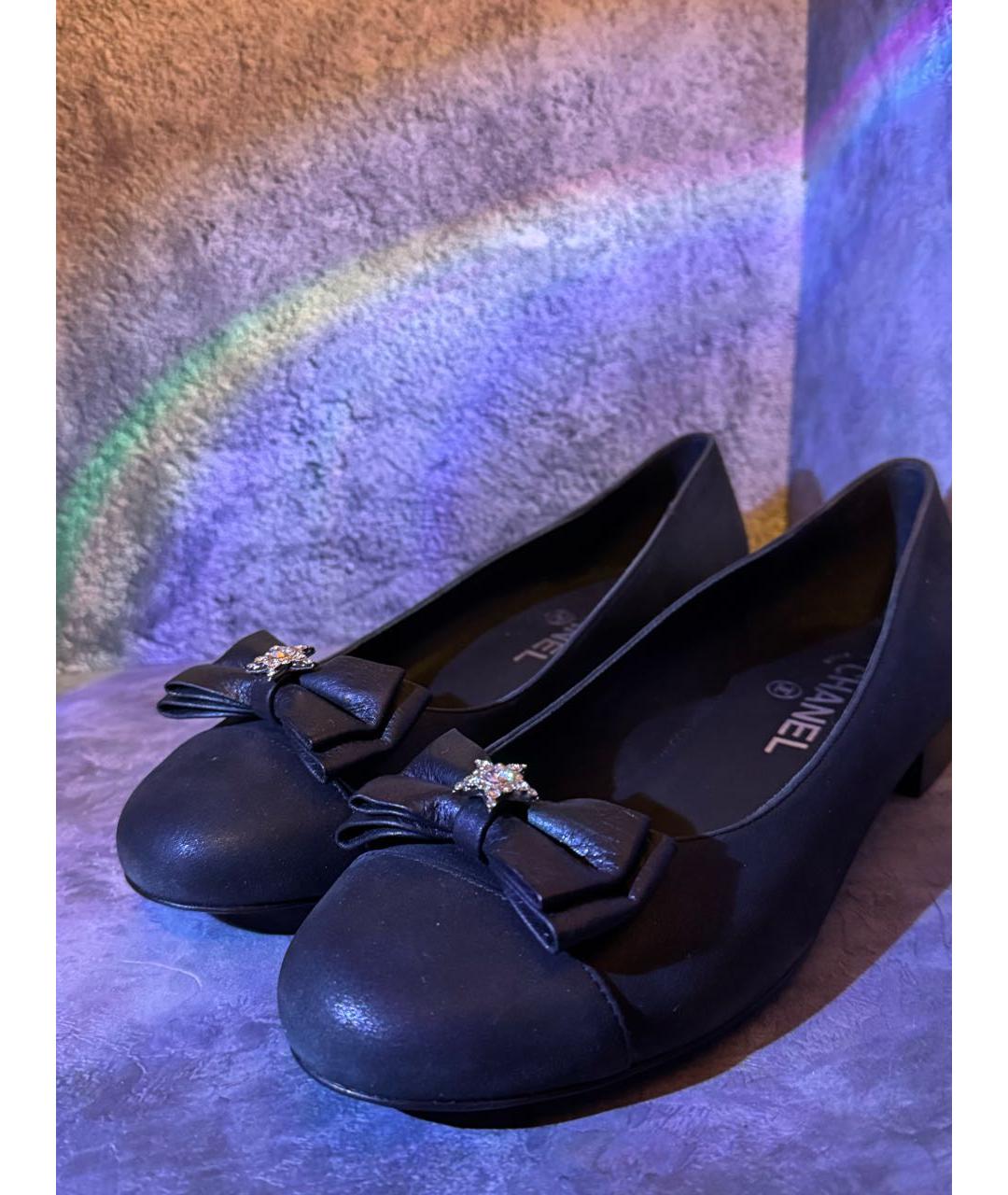 CHANEL Черные кожаные балетки, фото 3