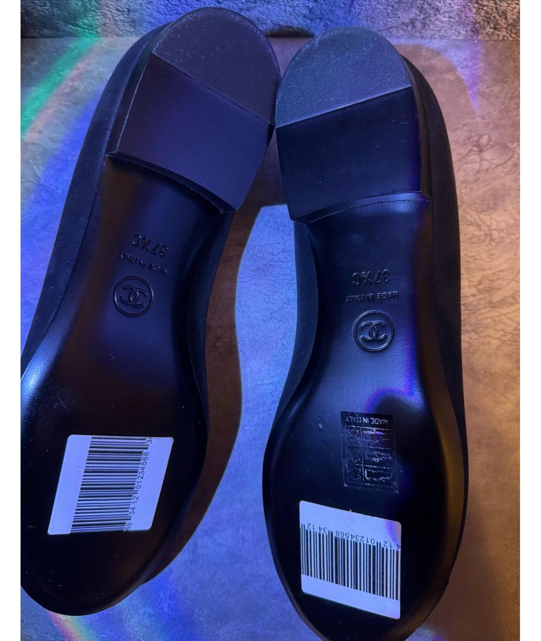 CHANEL Черные кожаные балетки, фото 6
