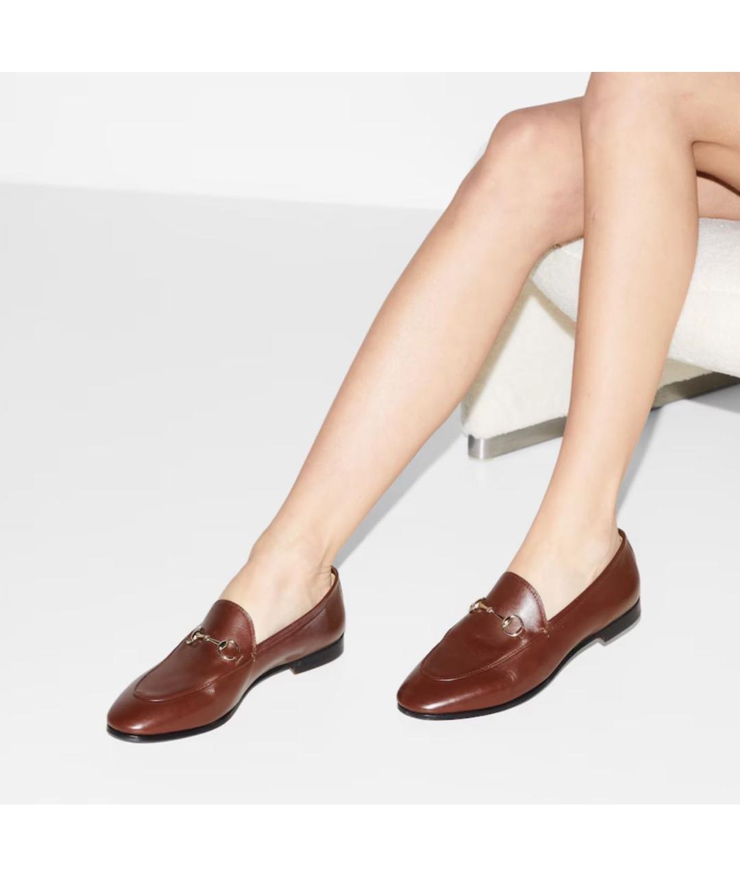 GUCCI Коричневые кожаные лоферы, фото 3