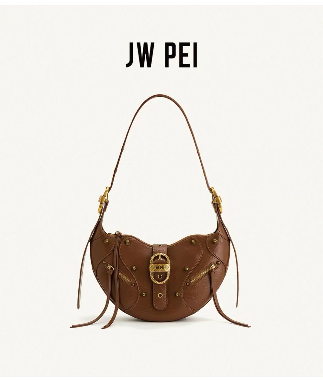 JW PEI Коричневая сумка через плечо из искусственной кожи, фото 5