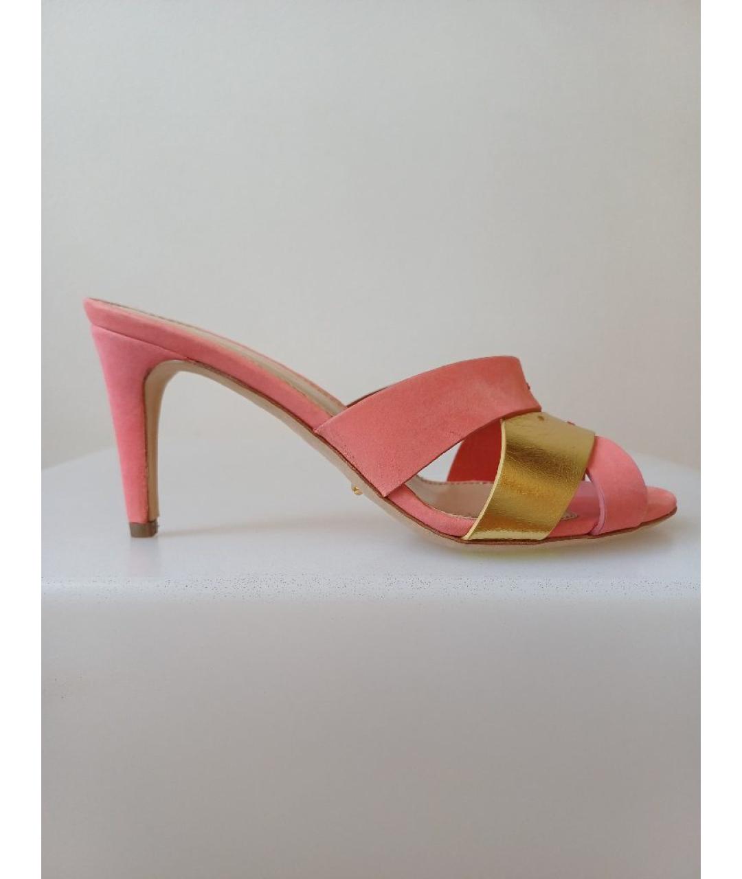 SERGIO ROSSI Коралловые кожаные мюли, фото 10