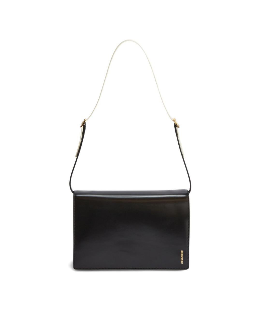 JIL SANDER Черная кожаная сумка через плечо, фото 1