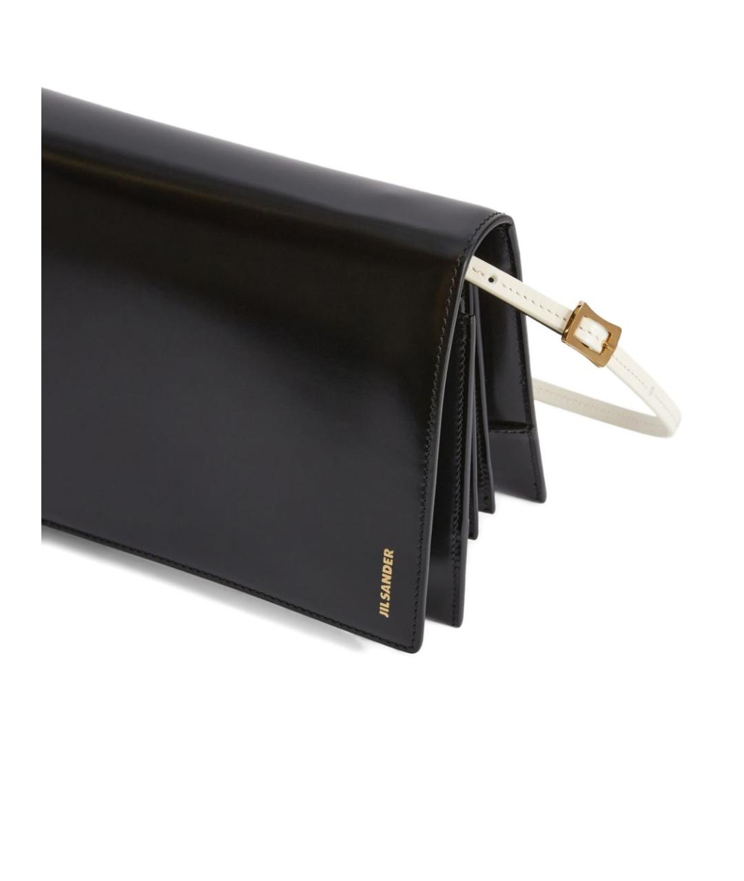 JIL SANDER Черная кожаная сумка через плечо, фото 3