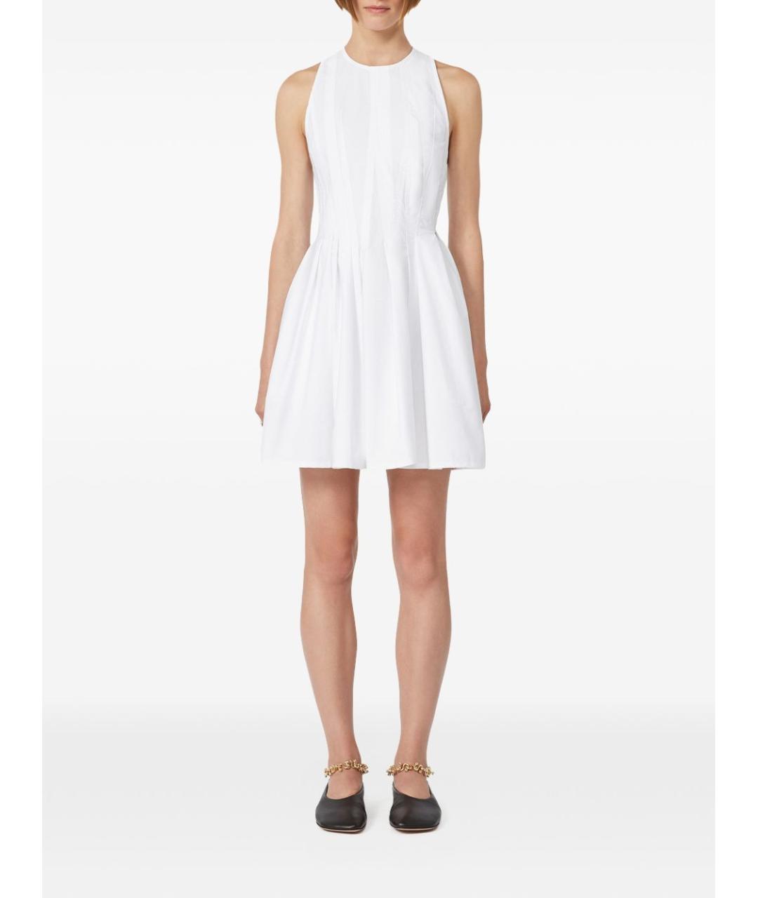 SPORTMAX Белое хлопковое повседневное платье, фото 3