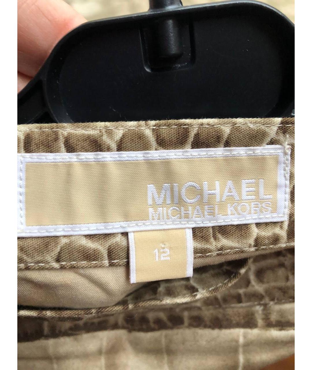 MICHAEL KORS Бежевая хлопковая юбка мини, фото 3