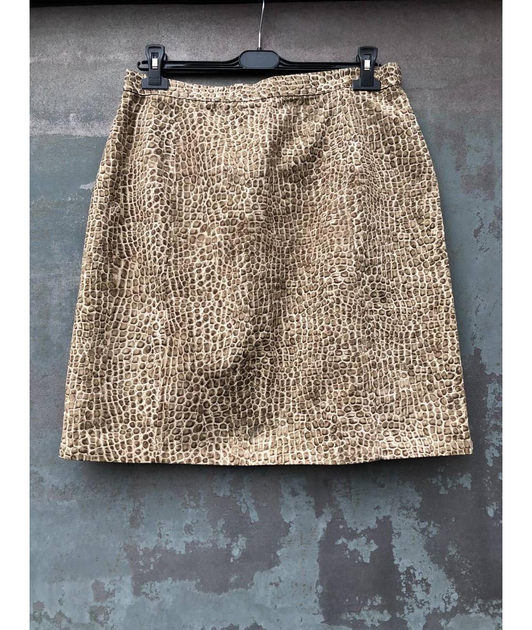 MICHAEL KORS Бежевая хлопковая юбка мини, фото 6